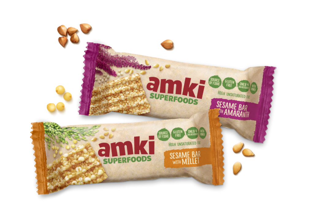 Amki Superfoods sesame snaps with amaranth and millet