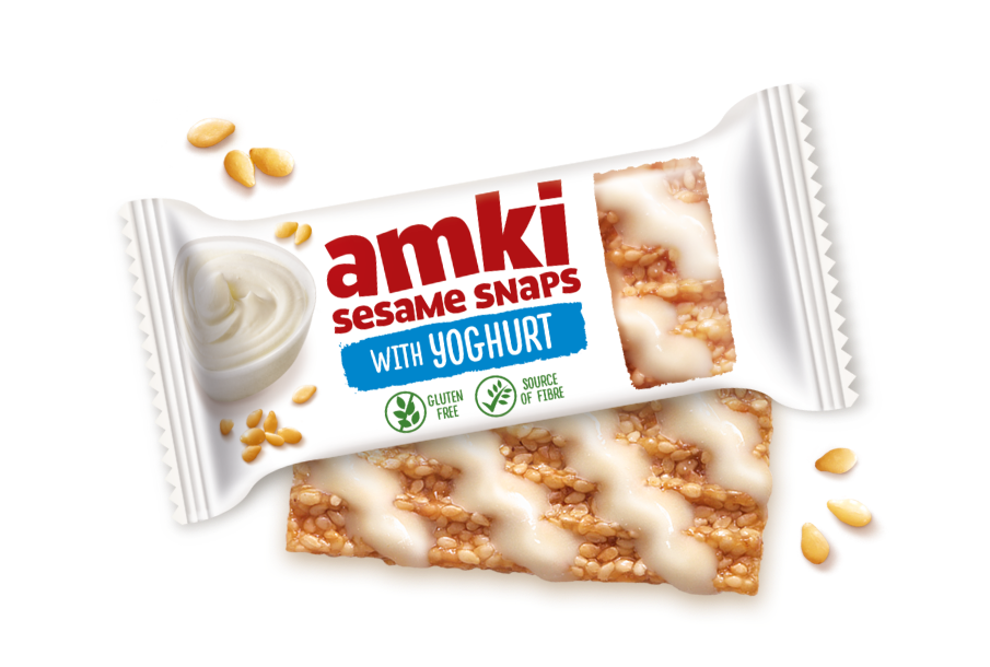 Amki ToGo sesame snaps with yoghurt
